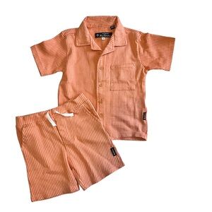 Ben Sherman Coral Striped Kids Pajama Set